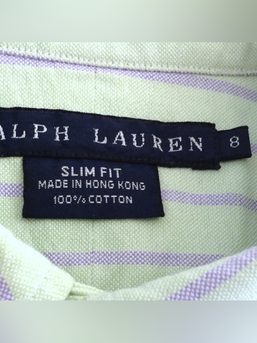 Ralph Lauren Mint Green & Lavender Striped Button-Down Shirt - Picture 3 of 11